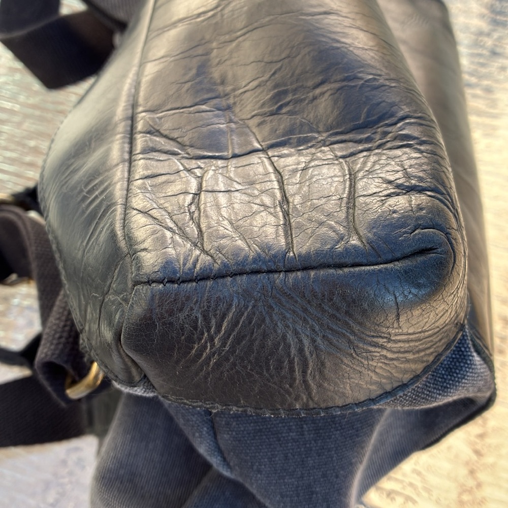 Garuglieri Italy Unisex Canvas & Genuine Leather Trim Travel Tote Laptop Bag - Picture 7 of 13